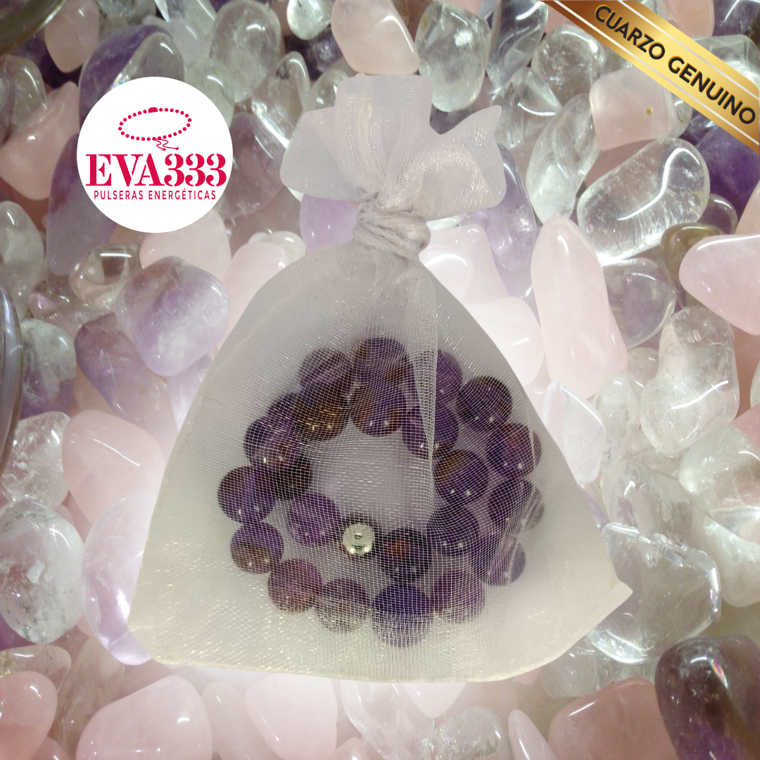 Pulsera Cuarzo Amatista N° 8-10 Traslucido
