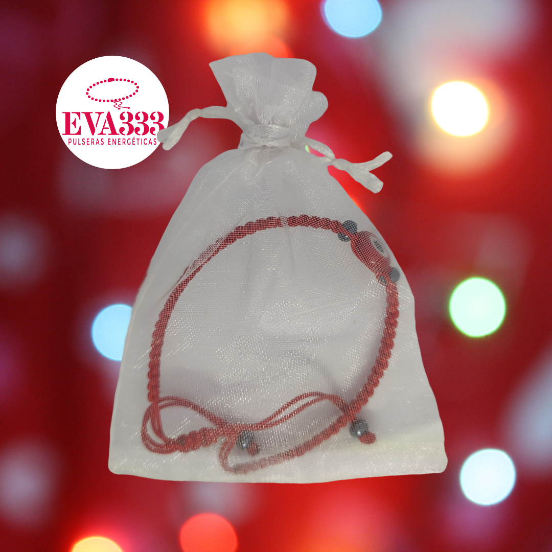 Pulsera Ojo Turco Rojo con Hilo Rojo Tejido