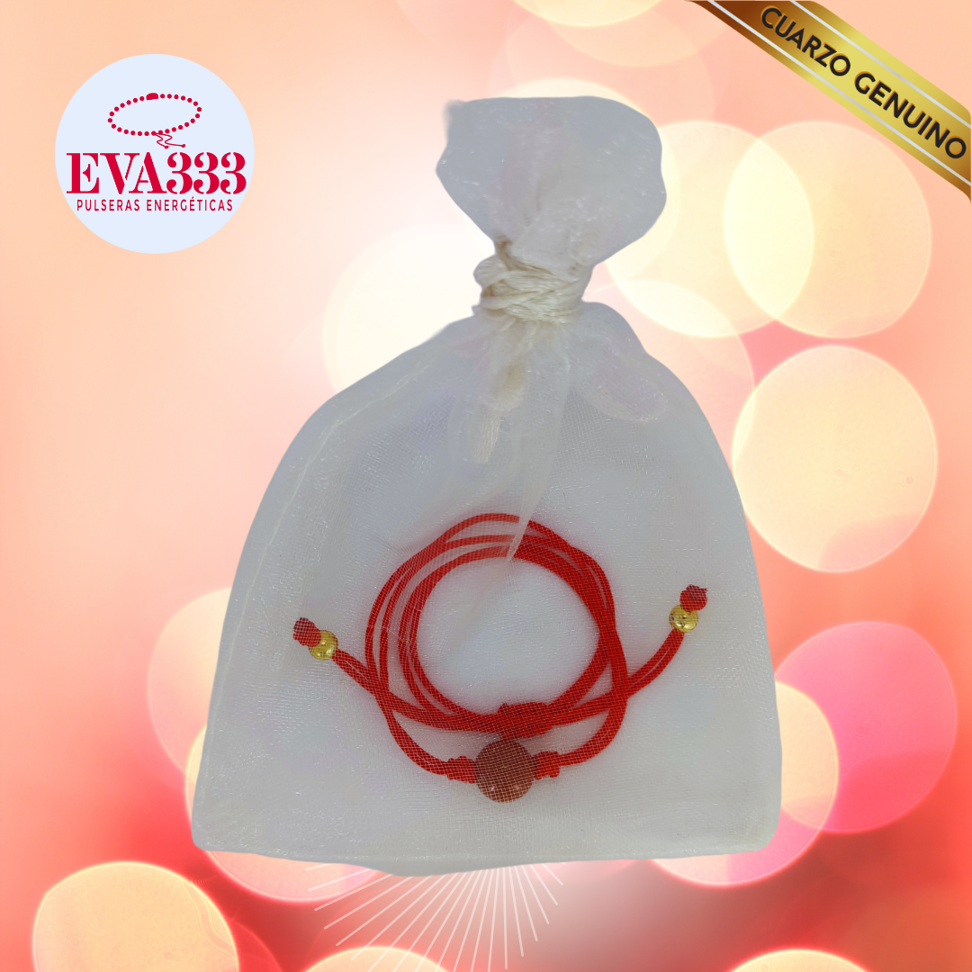 Pulsera Hilo Rojo Liso 1 Cuarzo Jaspe Rojo