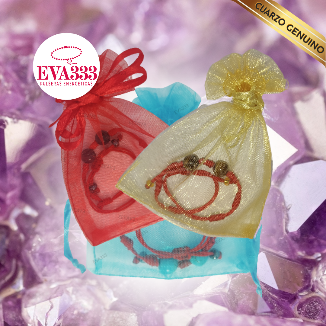 Pulsera Hilo Rojo 7 Nudos Sencillo 2 Cuarzo Amatista