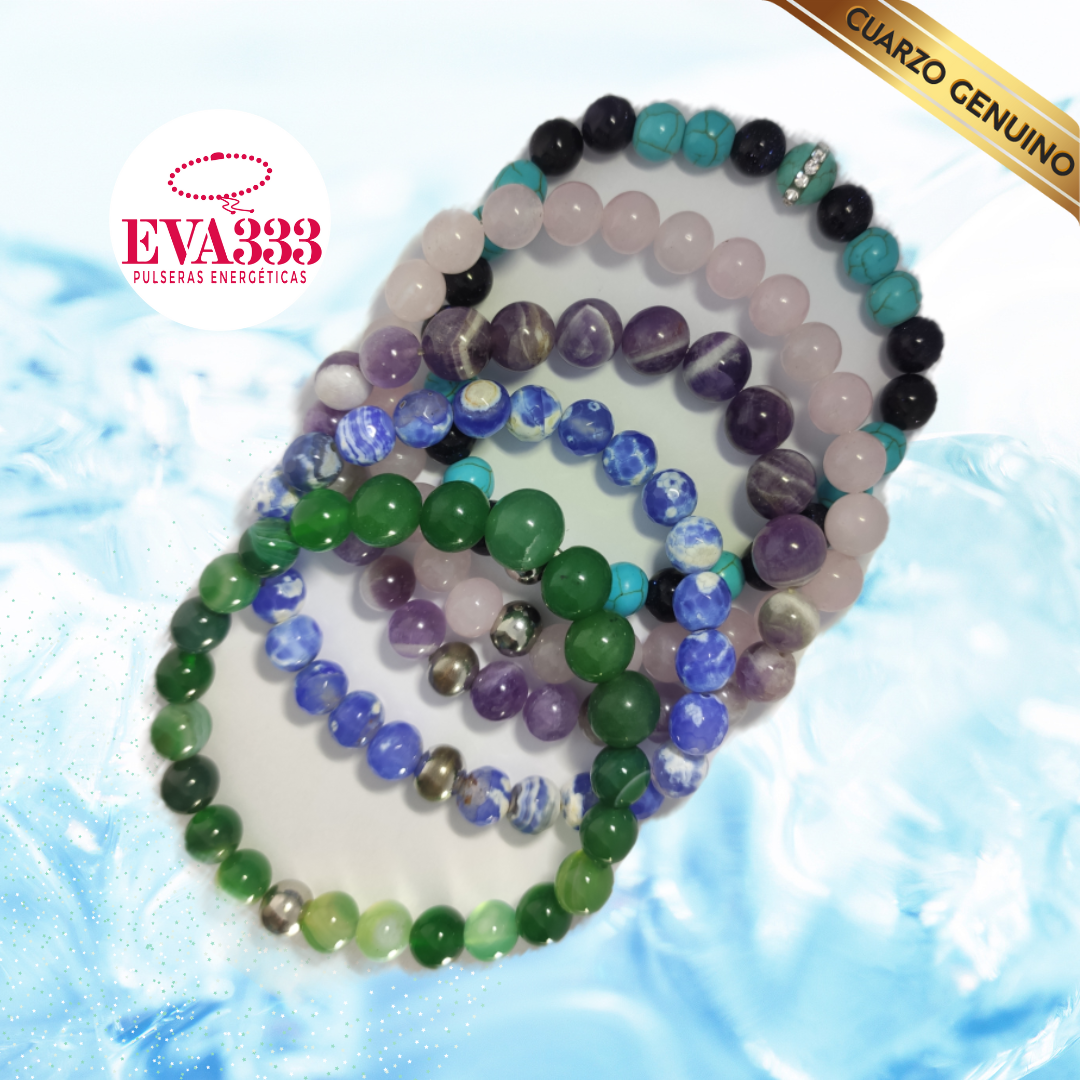 Pulsera Cuarzo Turquesa y Lapislázuli N° 6-8