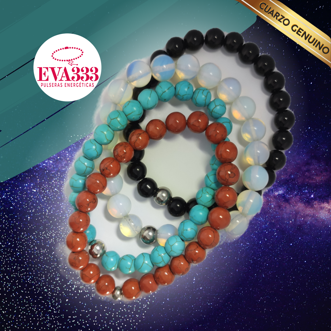 Pulsera Cuarzo Aventurina Azul y Turquesa N° 8-9