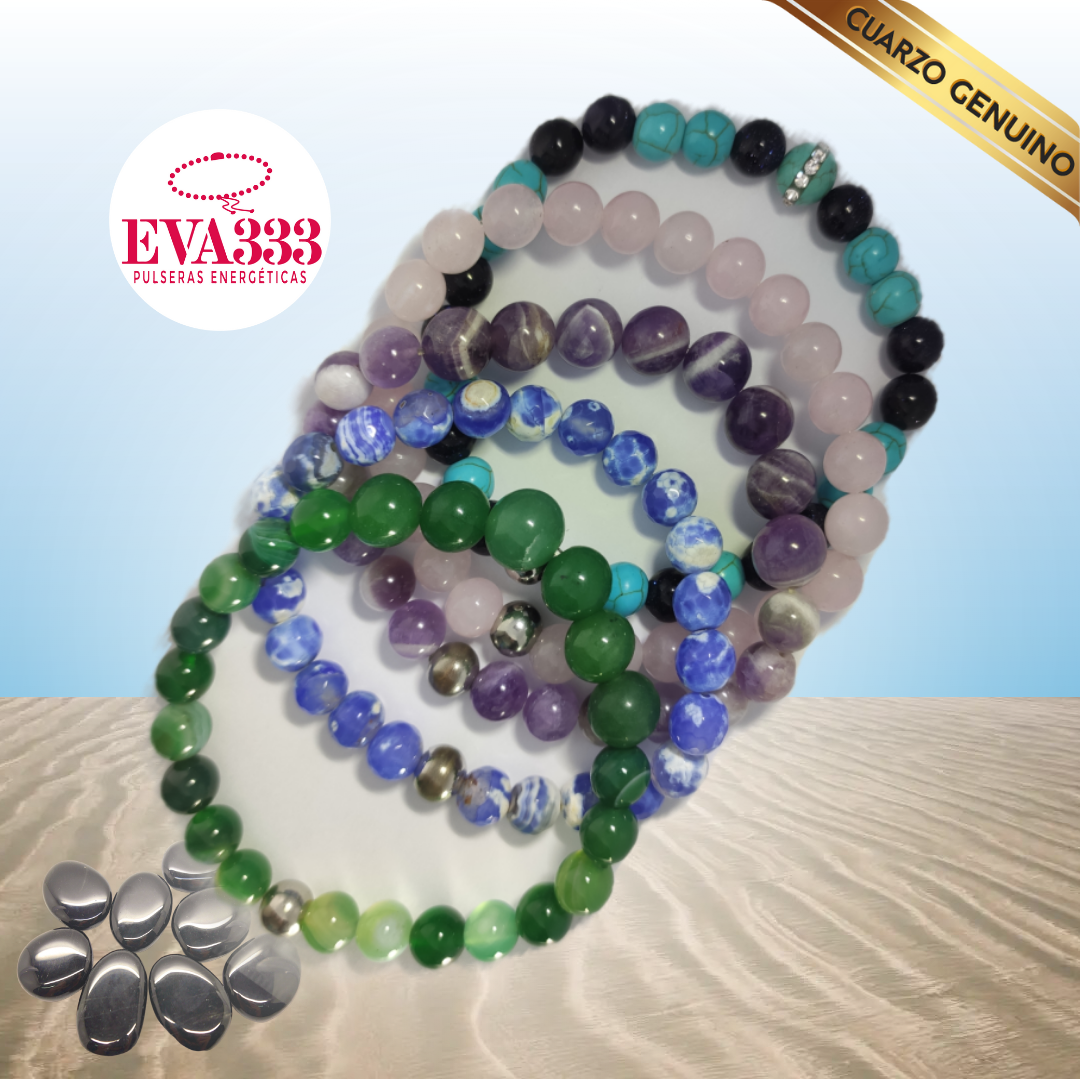 Pulsera Cuarzo Obsidiana Negra N° 8