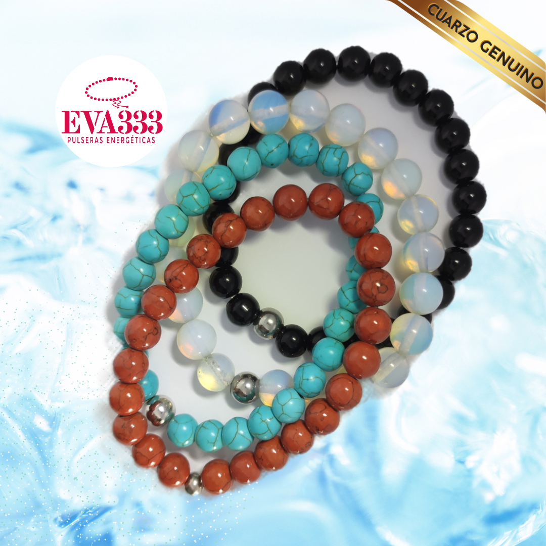 Pulsera Cuarzo Turquesa y Lapislázuli N° 6-8
