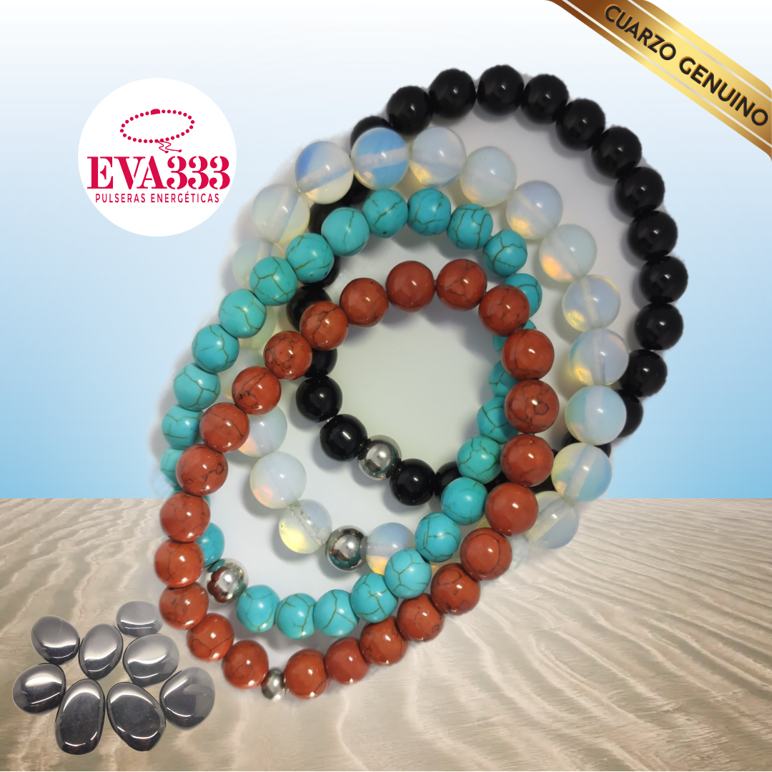Pulsera Cuarzo Obsidiana Negra N° 8