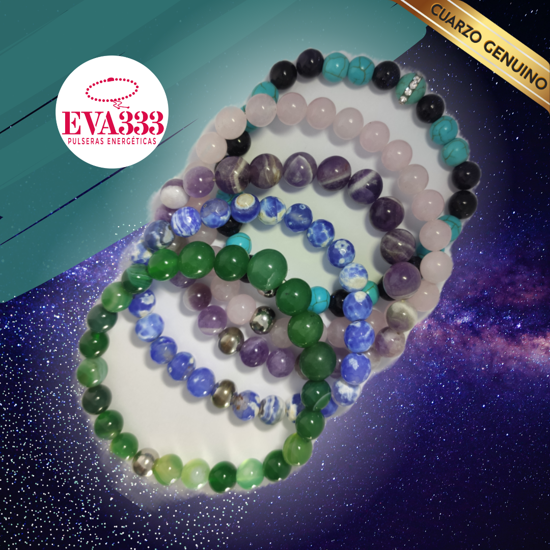 Pulsera Cuarzo Aventurina Azul y Turquesa N° 8-9
