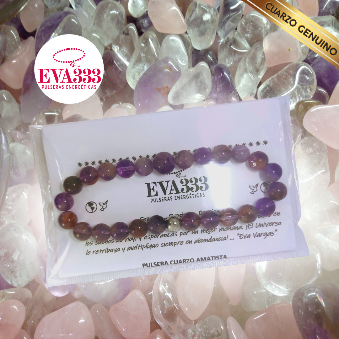 Pulsera Cuarzo Amatista N° 8-10 Traslucido