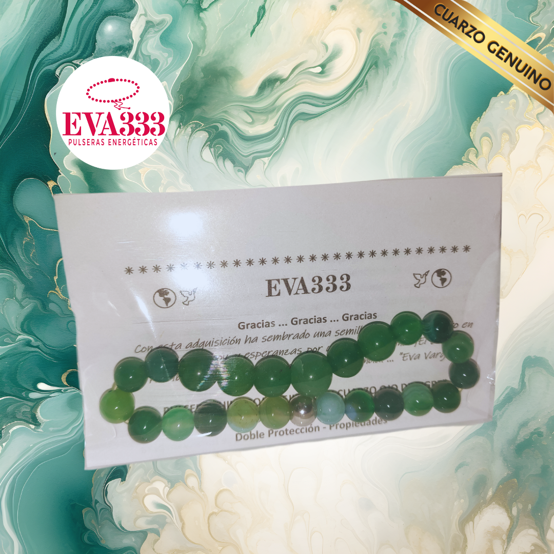 Pulsera Cuarzo Jaspe Verde N° 8-10