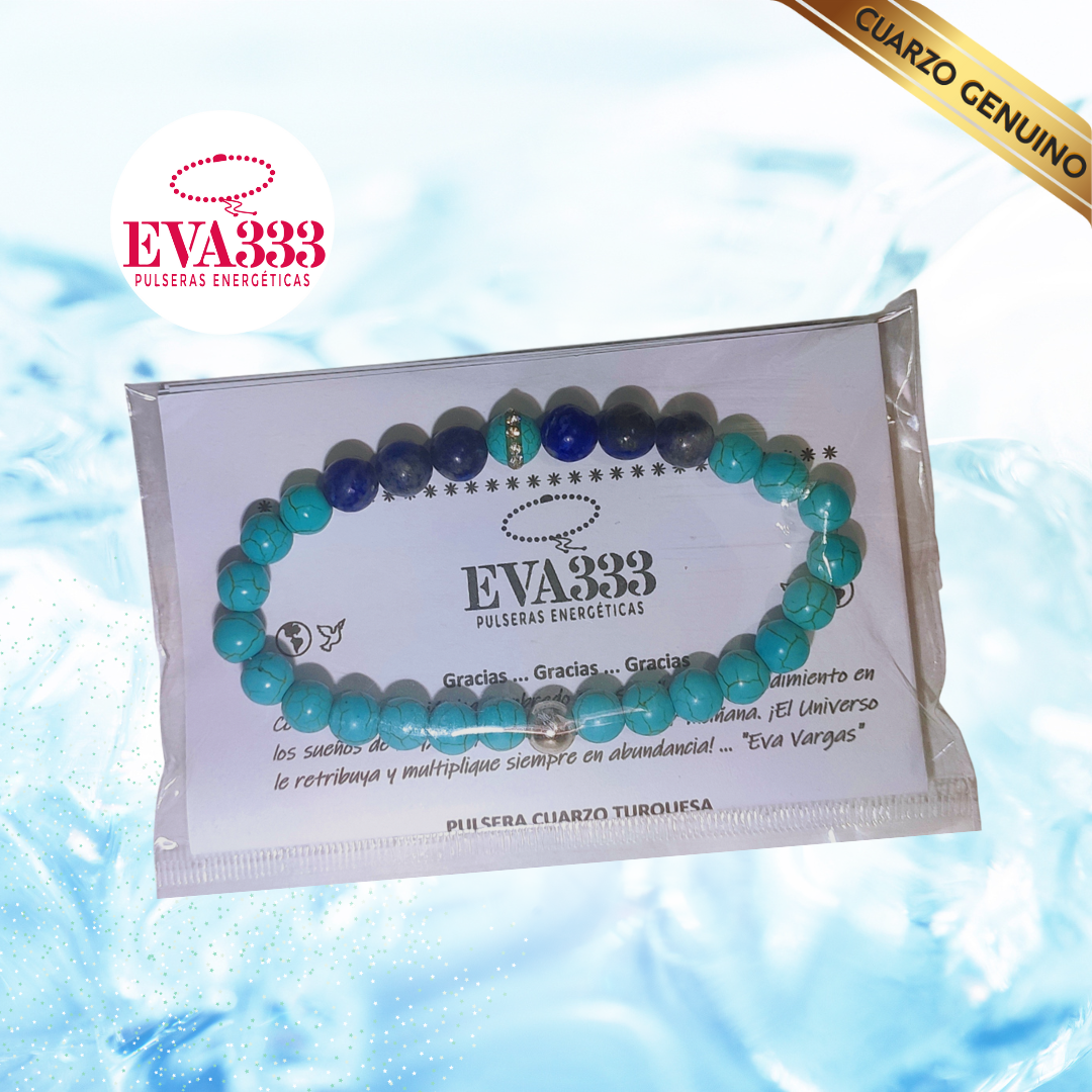 Pulsera Cuarzo Turquesa y Lapislázuli N° 6-8