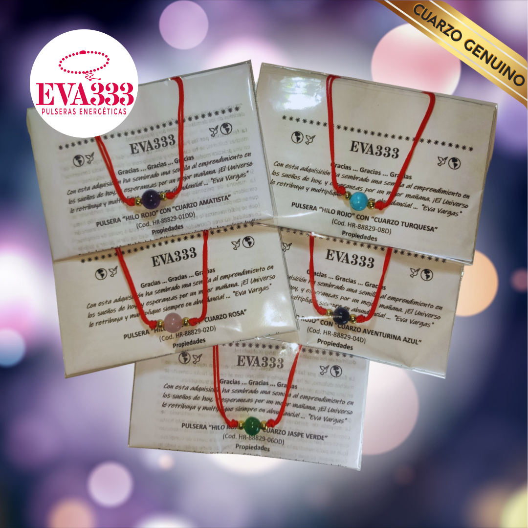 Pulsera Hilo Rojo Liso 1 Cuarzo Amatista