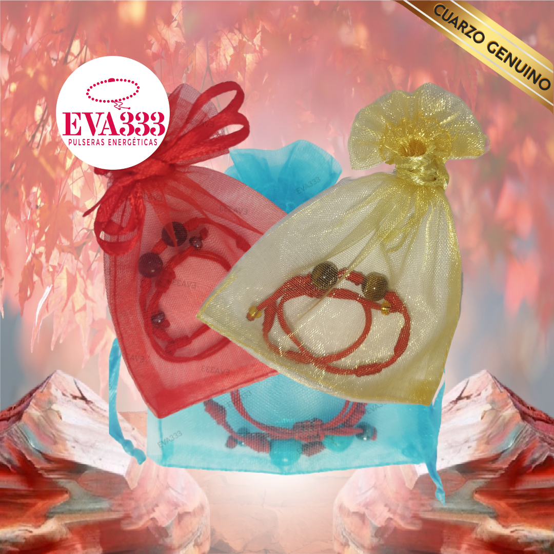 Pulsera Hilo Rojo 7 Nudos Sencillo 2 Cuarzo Jaspe Rojo
