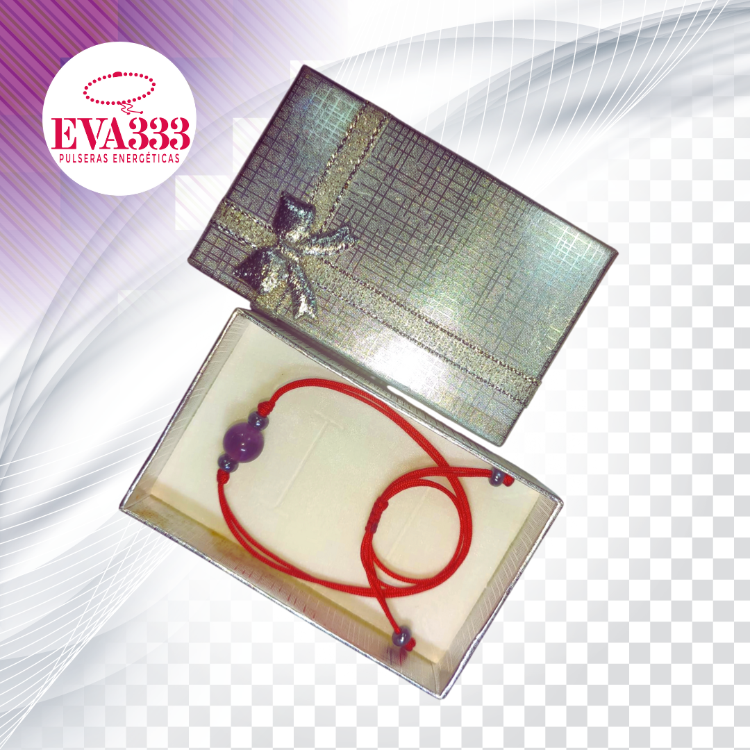 Pulsera Hilo Rojo Liso 1 Cuarzo Amatista