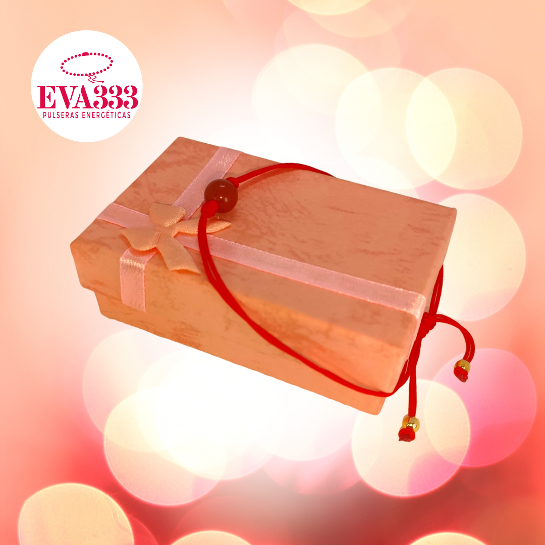 Pulsera Hilo Rojo Liso 1 Cuarzo Jaspe Rojo