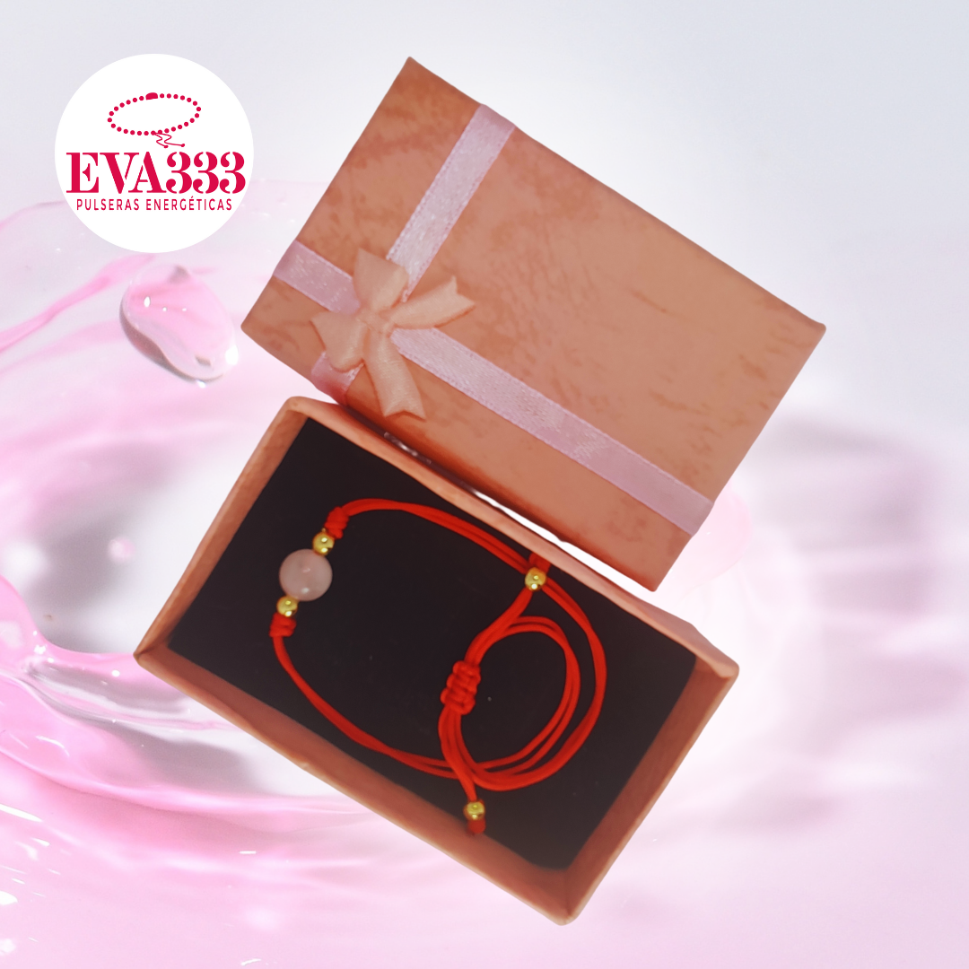Pulsera Hilo Rojo Liso 1 Cuarzo Rosa
