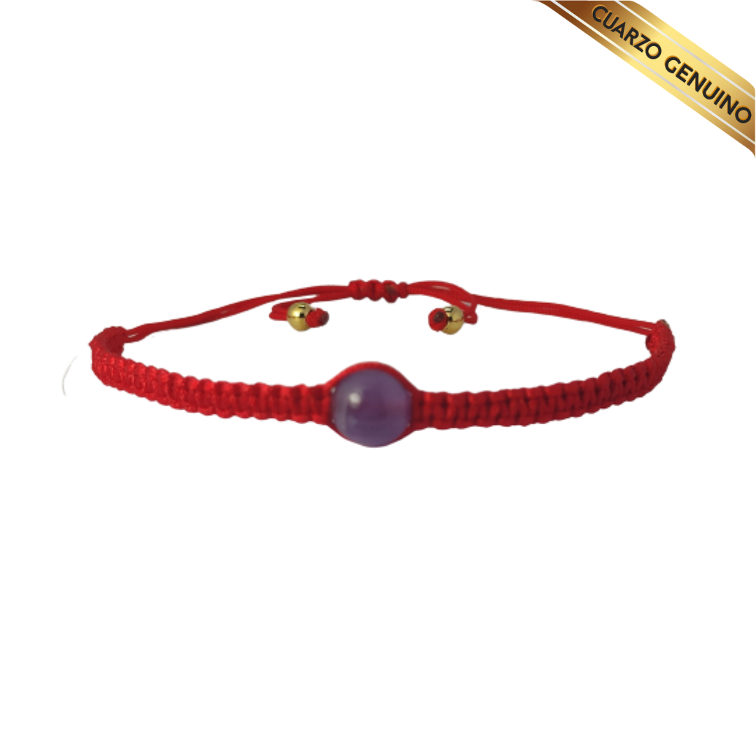 Pulsera Hilo Rojo Tejido 1 Cuarzo Amatista