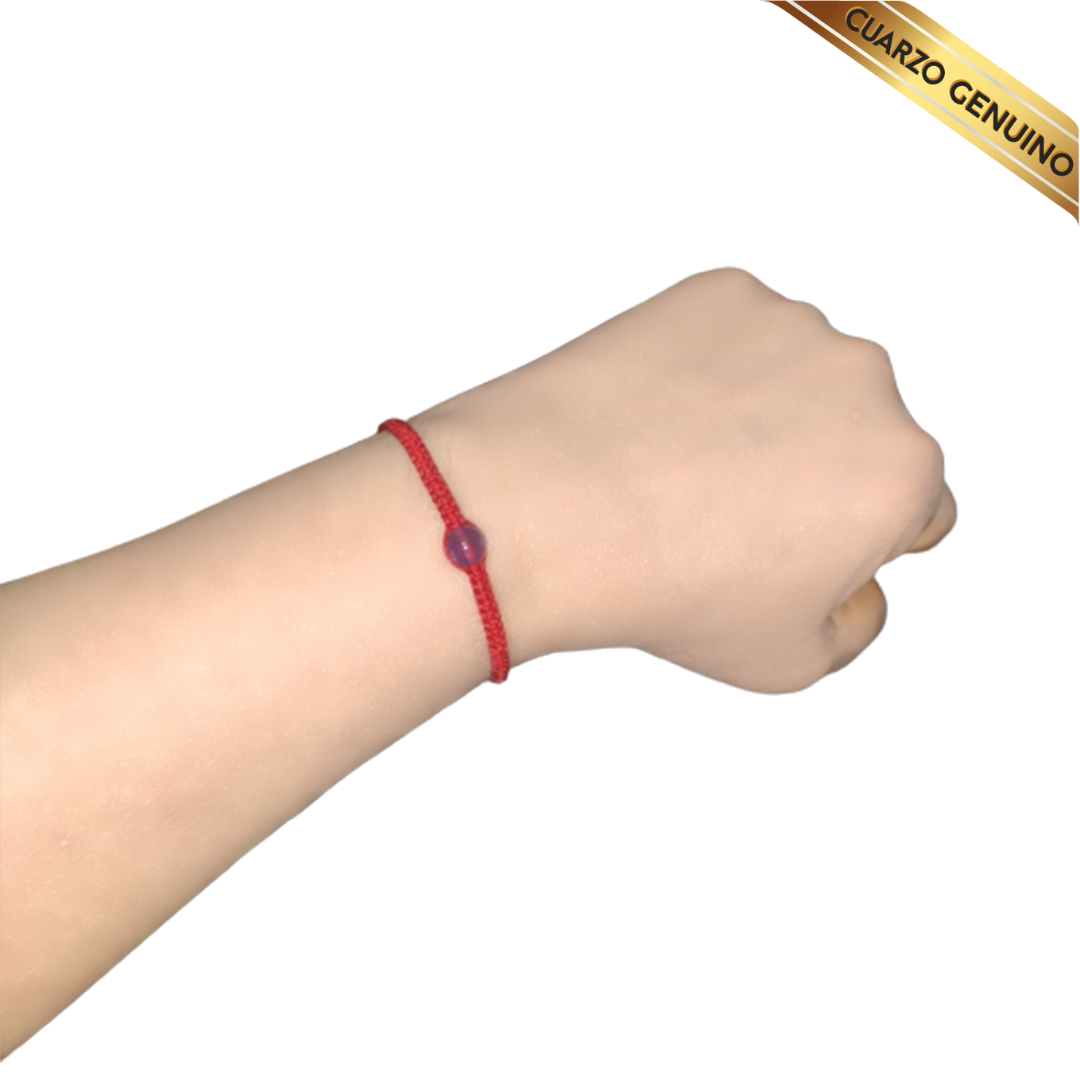 Pulsera Hilo Rojo Tejido 1 Cuarzo Amatista