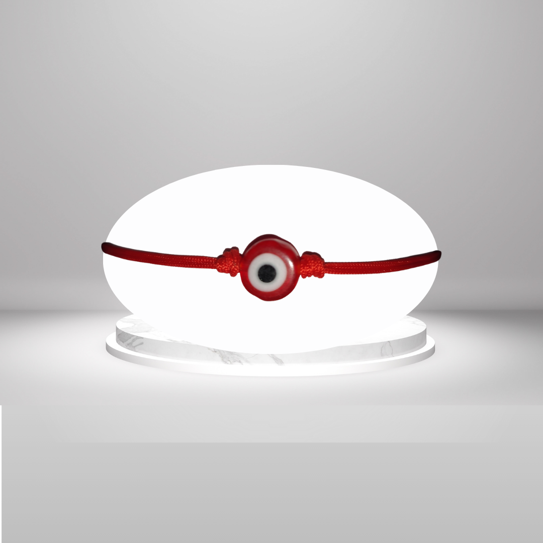Pulsera Ojo Turco Rojo con Hilo Rojo Liso