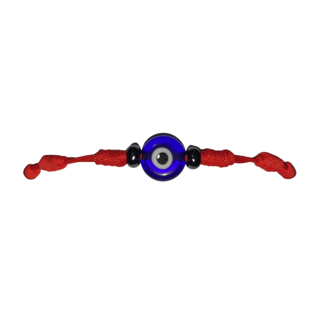 Pulsera Ojo Turco Azul con Hilo Rojo 7 Nudos