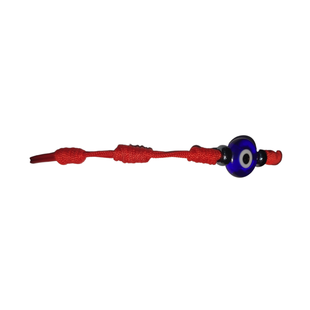 Pulsera Ojo Turco Azul con Hilo Rojo 7 Nudos