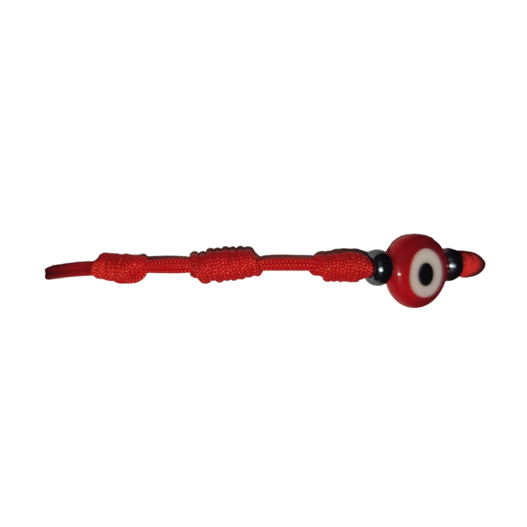 Pulsera Ojo Turco Rojo con Hilo Rojo 7 Nudos