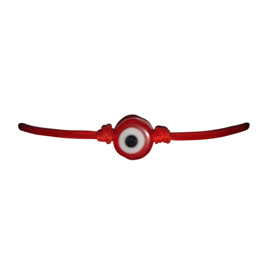 Pulsera Ojo Turco Rojo con Hilo Rojo Liso
