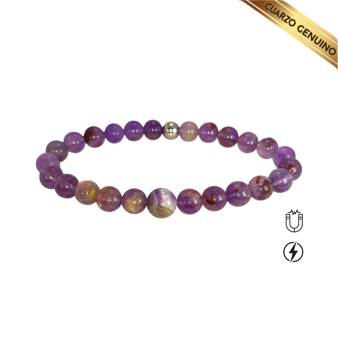 Pulsera Cuarzo Amatista N° 8-10 Traslucido