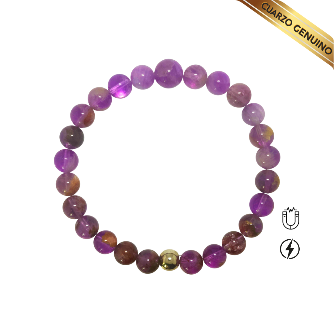 Pulsera Cuarzo Amatista N° 8-10 Traslucido