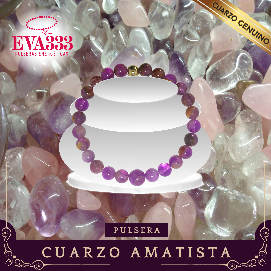 Pulsera Cuarzo Amatista N° 8-10 Traslucido