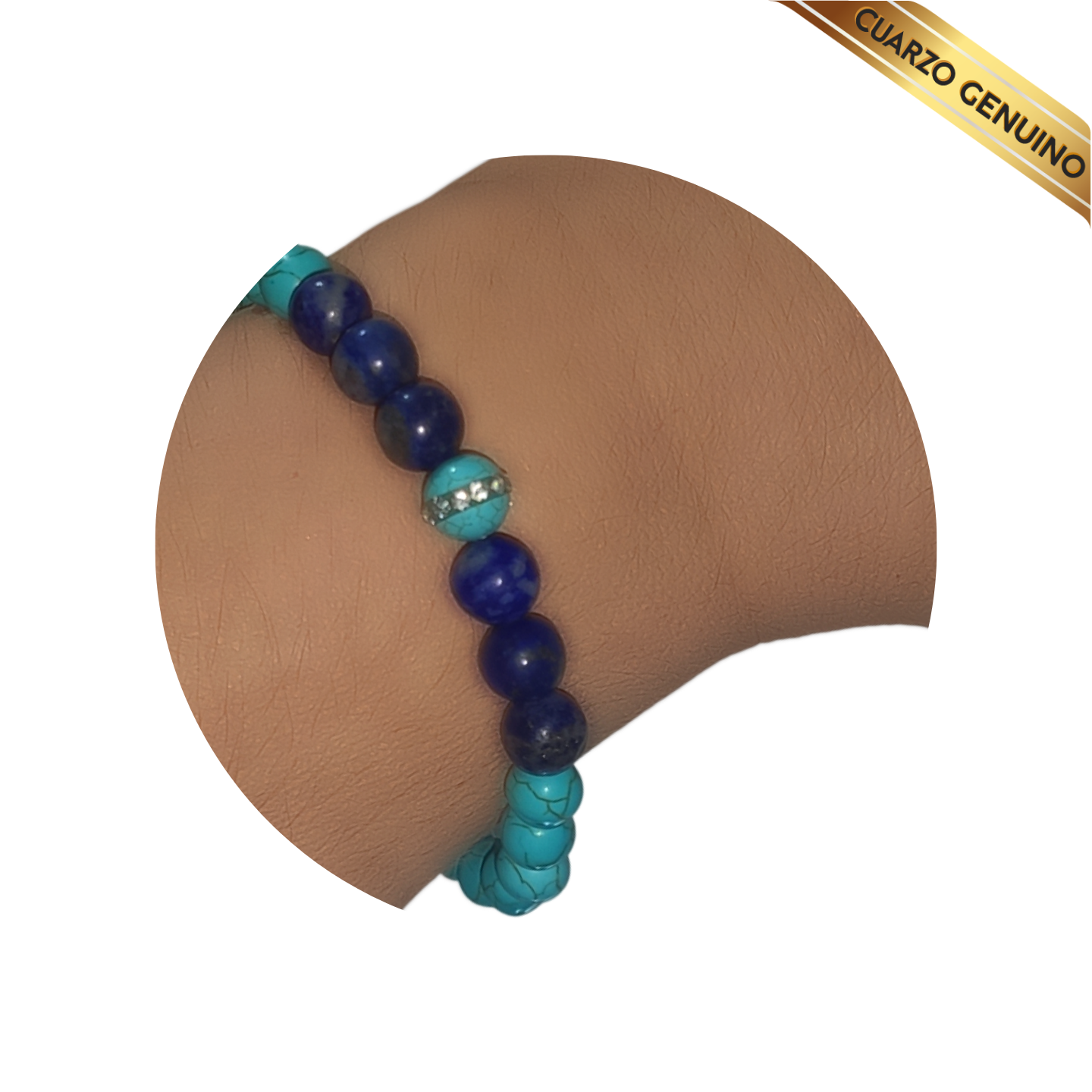 Pulsera Cuarzo Turquesa y Lapislázuli N° 6-8