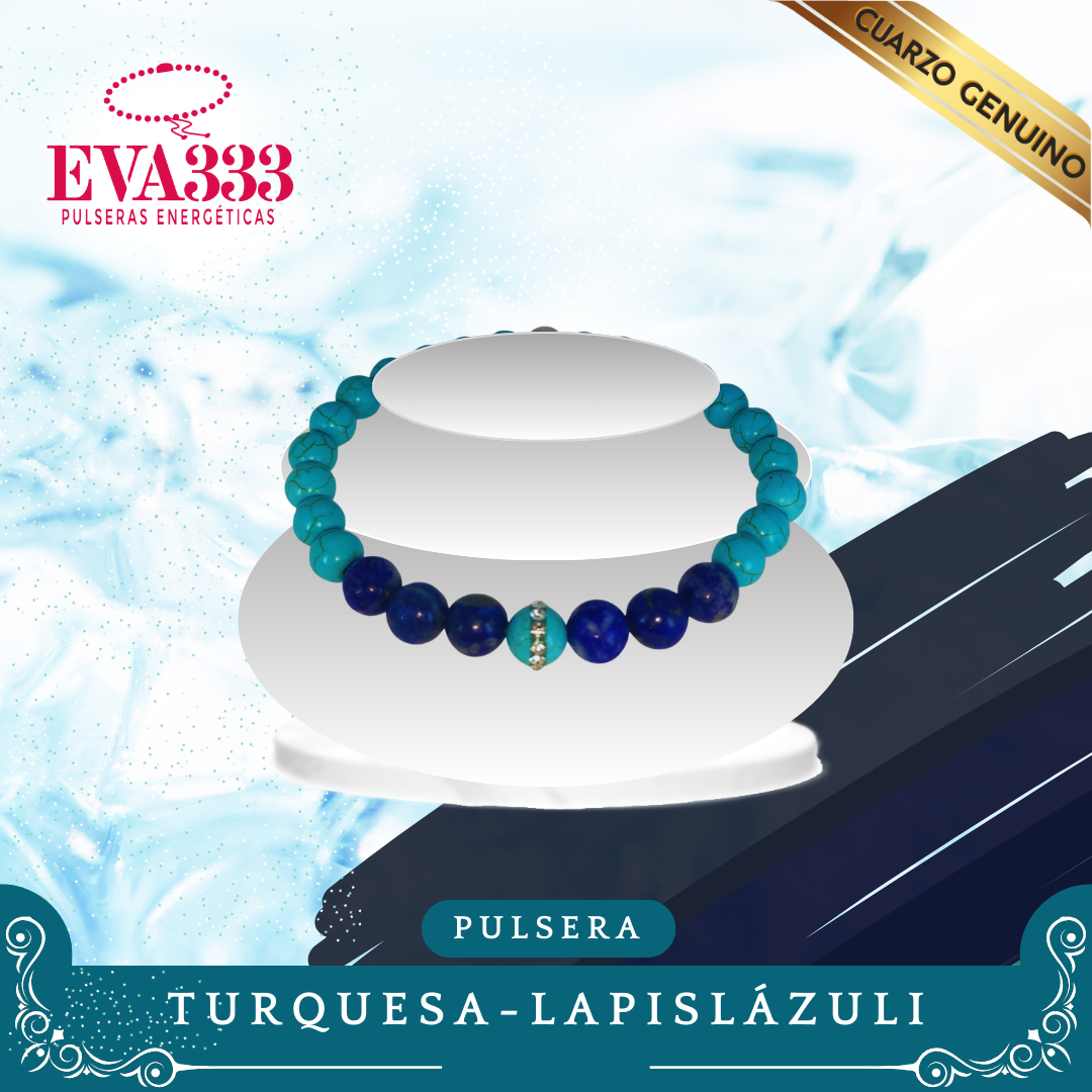 Pulsera Cuarzo Turquesa y Lapislázuli N° 6-8