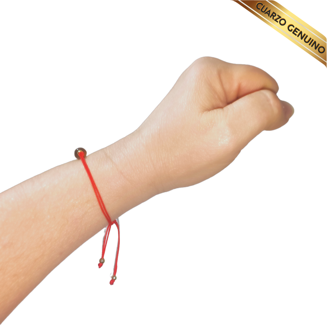 Pulsera Hilo Rojo Liso 1 Cuarzo Ojo de Tigre