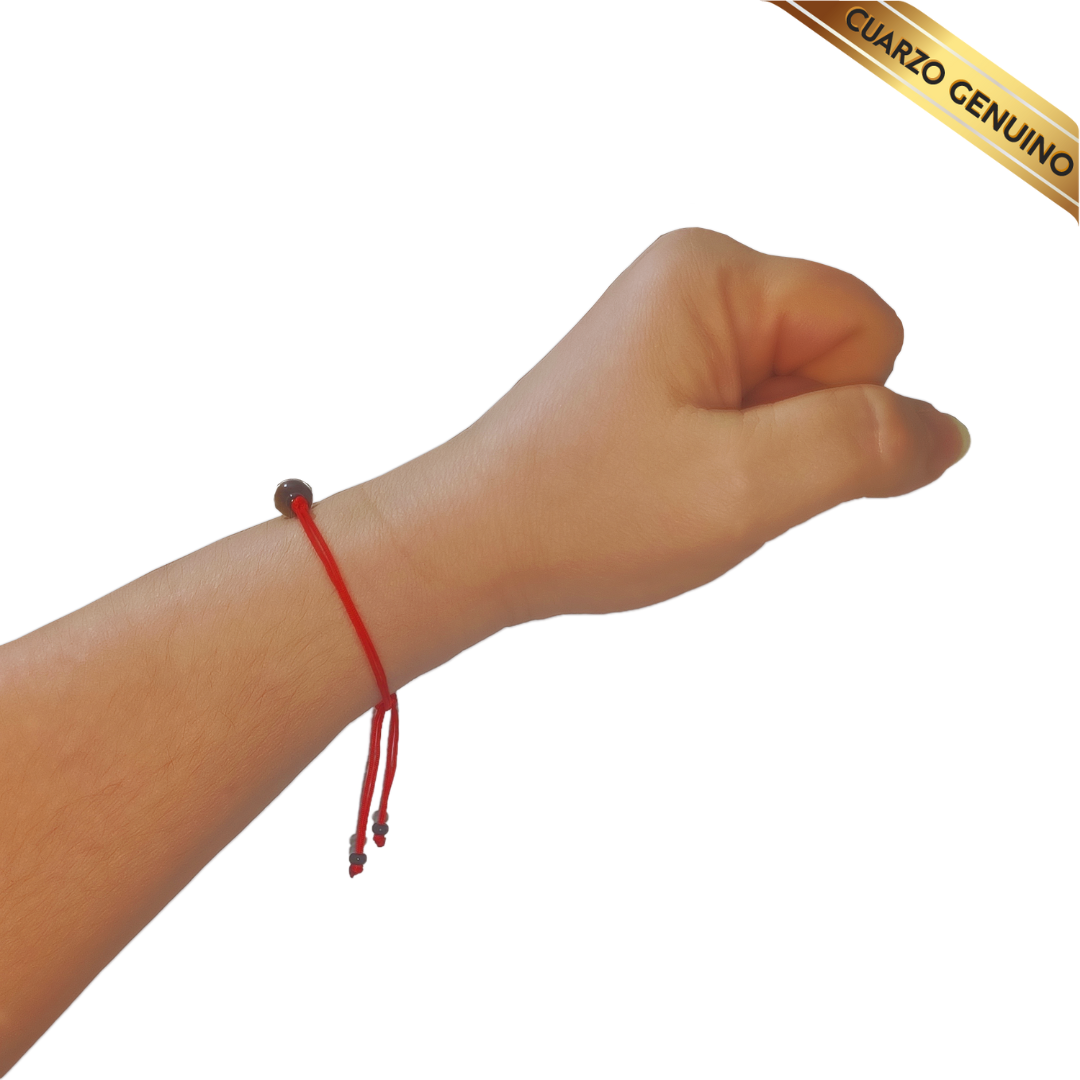 Pulsera Hilo Rojo Liso 1 Cuarzo Ojo de Tigre