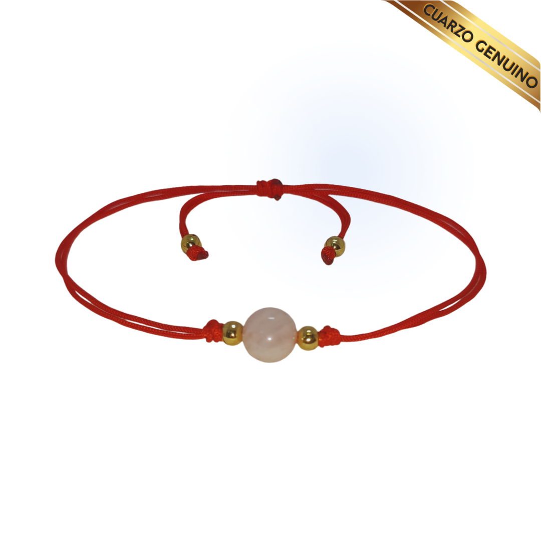 Pulsera Hilo Rojo Liso 1 Cuarzo Rosa