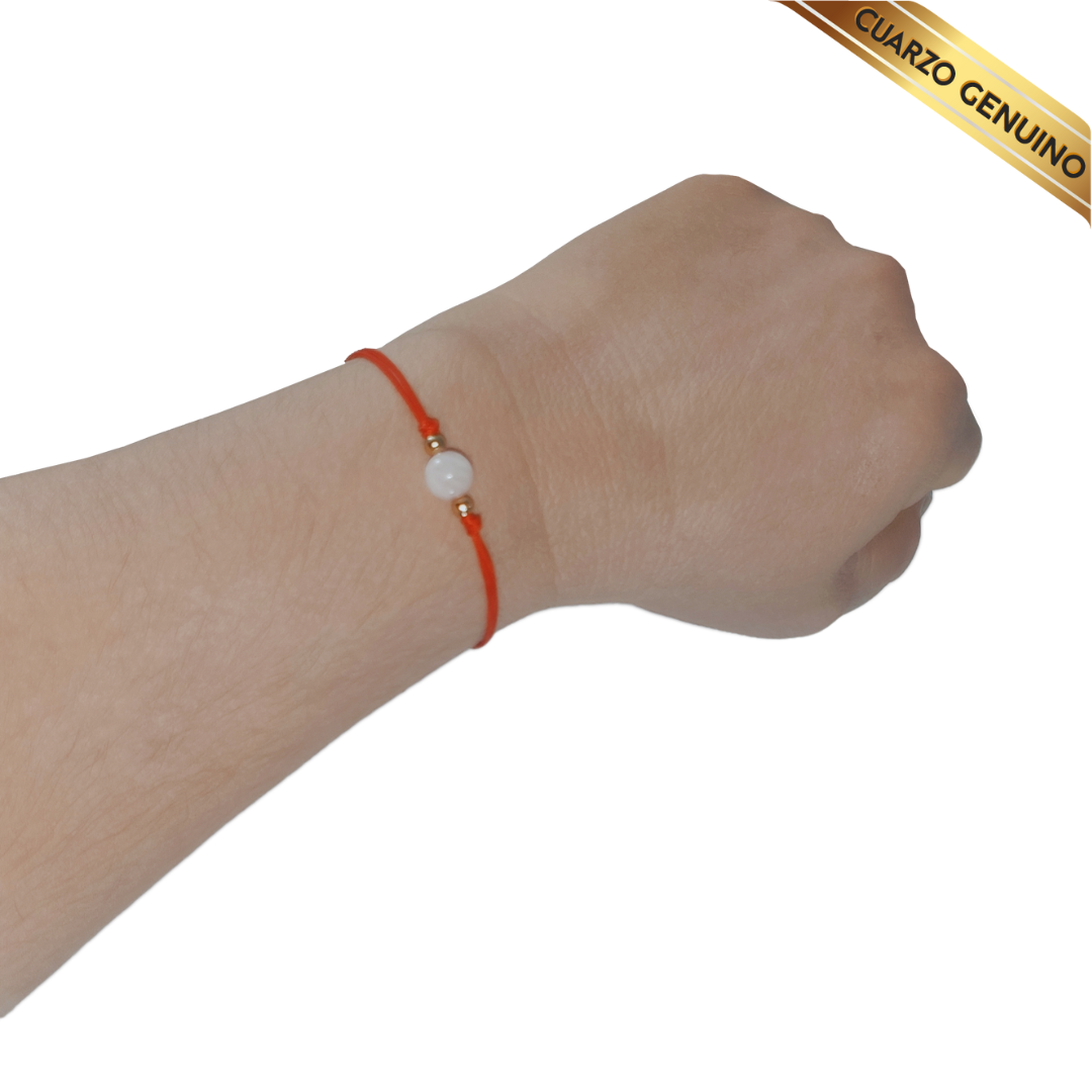 Pulsera Hilo Rojo Liso 1 Cuarzo Rosa