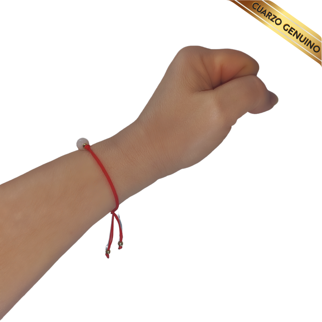 Pulsera Hilo Rojo Liso 1 Cuarzo Rosa