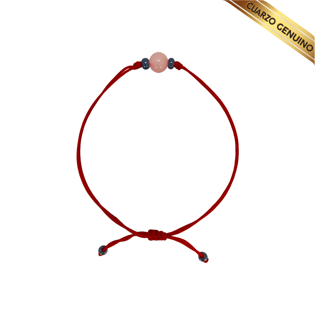 Pulsera Hilo Rojo Liso 1 Cuarzo Rosa