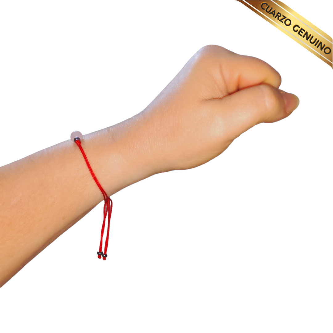 Pulsera Hilo Rojo Liso 1 Cuarzo Rosa