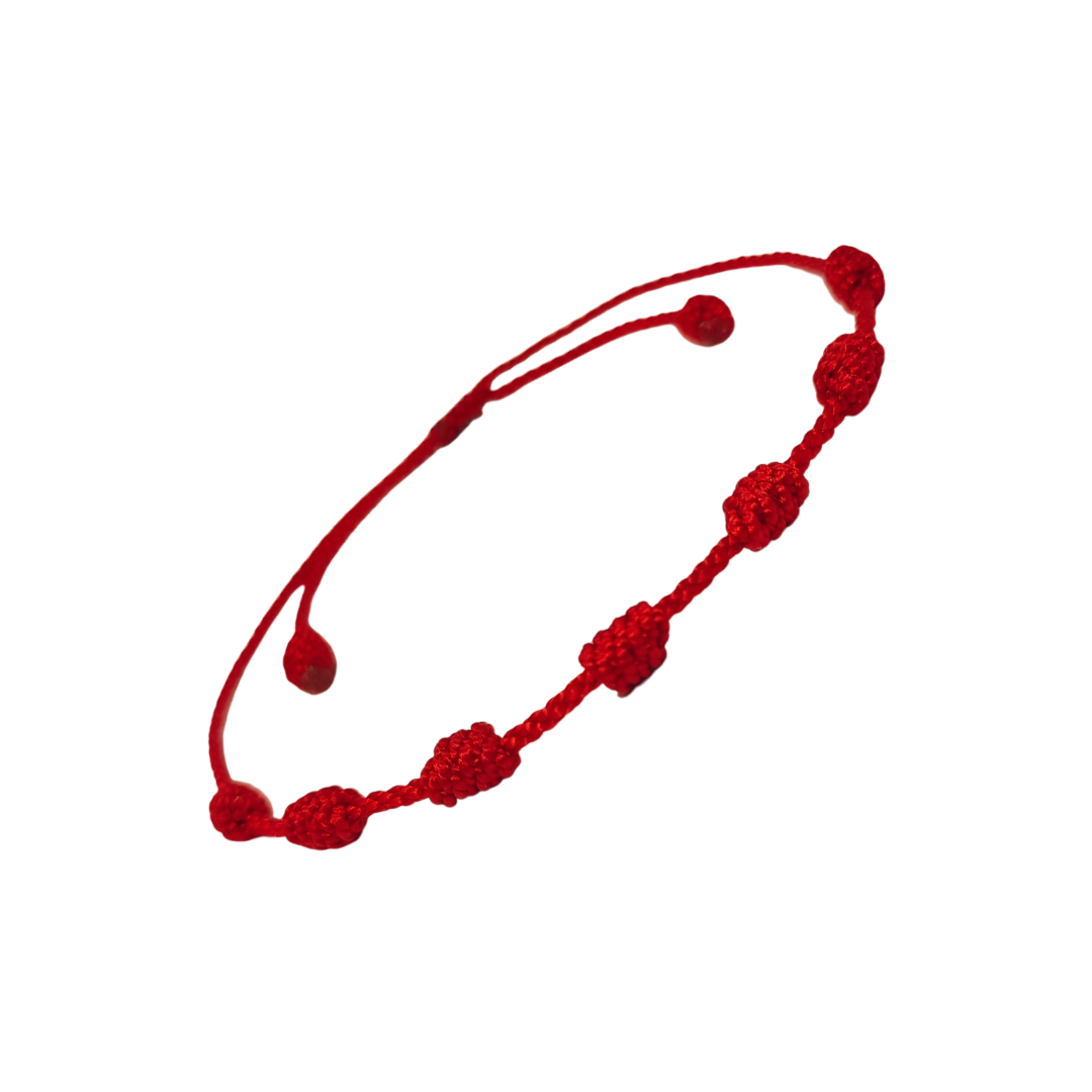 Pulsera Hilo Rojo 7 Nudos (Sencillo)