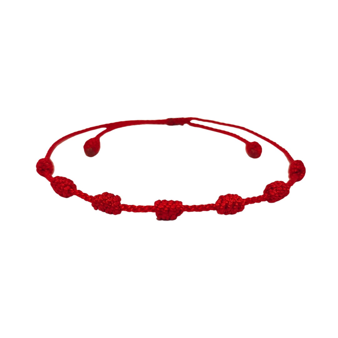 Pulsera Hilo Rojo 7 Nudos (Sencillo)