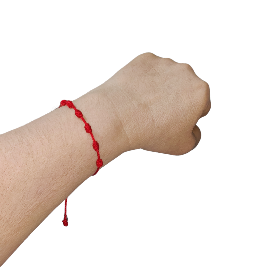 Pulsera Hilo Rojo 7 Nudos (Sencillo)