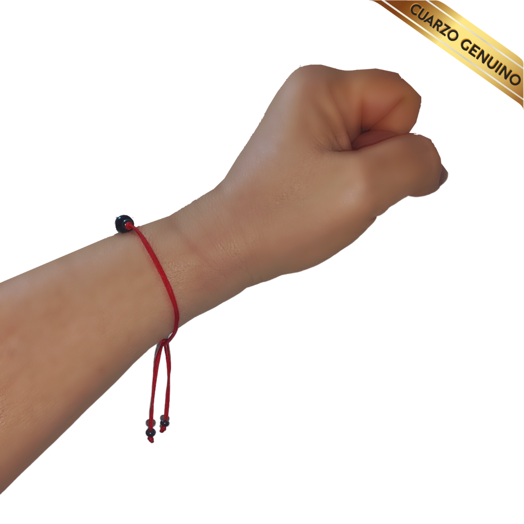 Pulsera Hilo Rojo Liso 1 Cuarzo Aventurina Azul