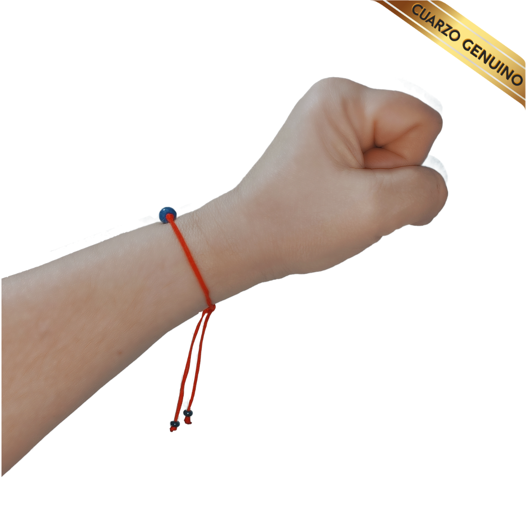 Pulsera Hilo Rojo Liso 1 Cuarzo Lapislázuli