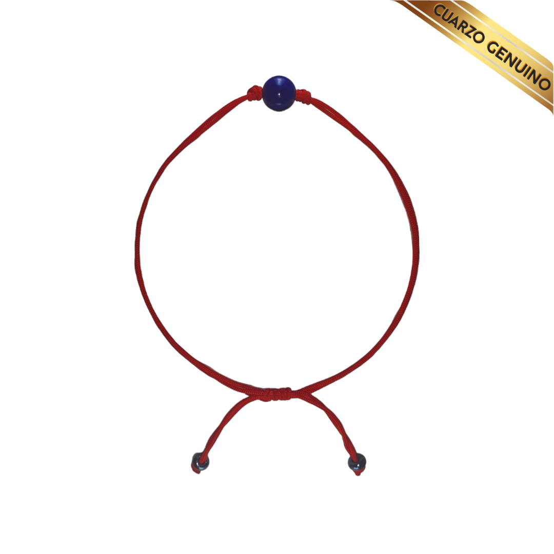 Pulsera Hilo Rojo Liso 1 Cuarzo Lapislázuli