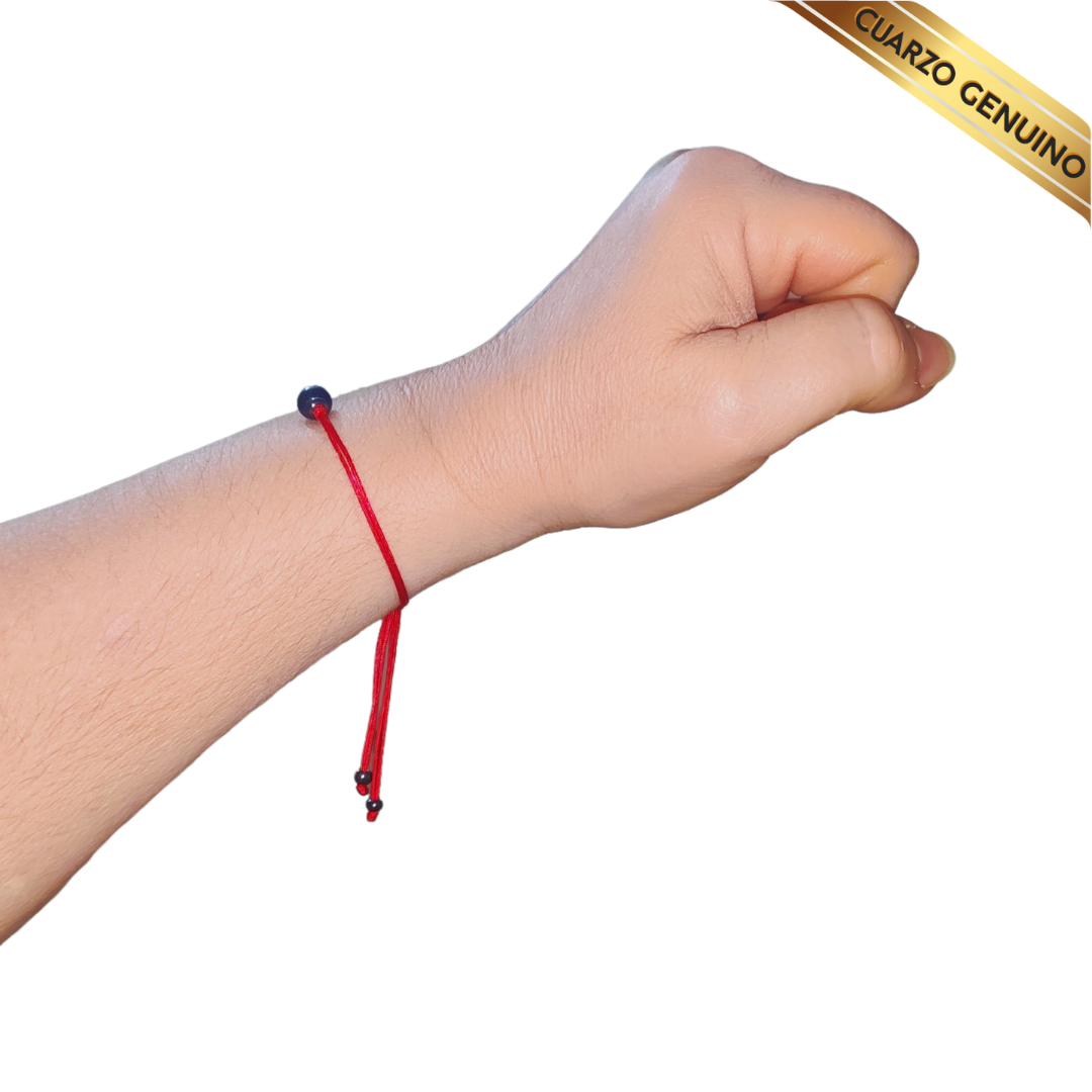 Pulsera Hilo Rojo Liso 1 Cuarzo Lapislázuli