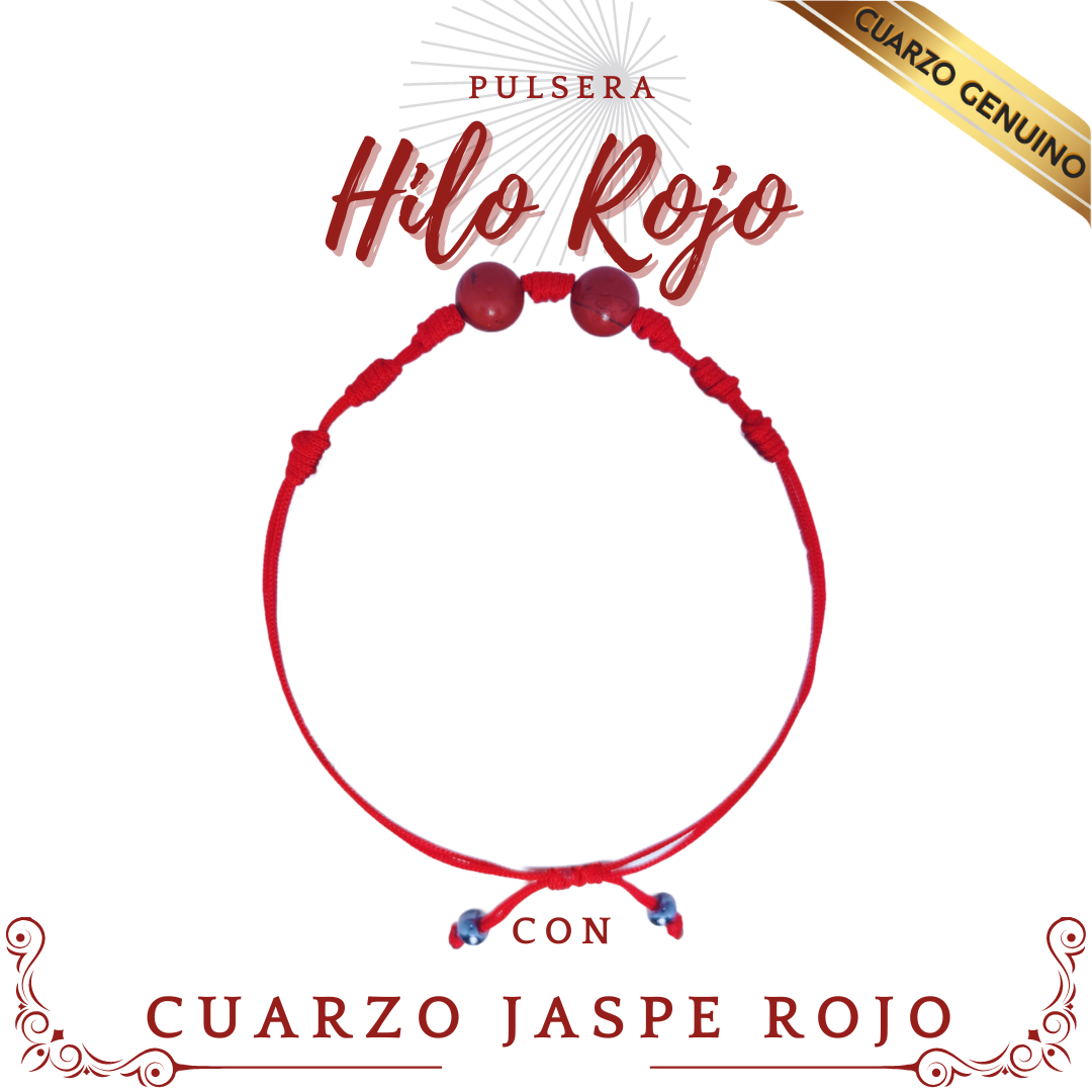 Colección Pulsera Hilo Rojo 7 Nudos Sencillo 2 Cuarzo