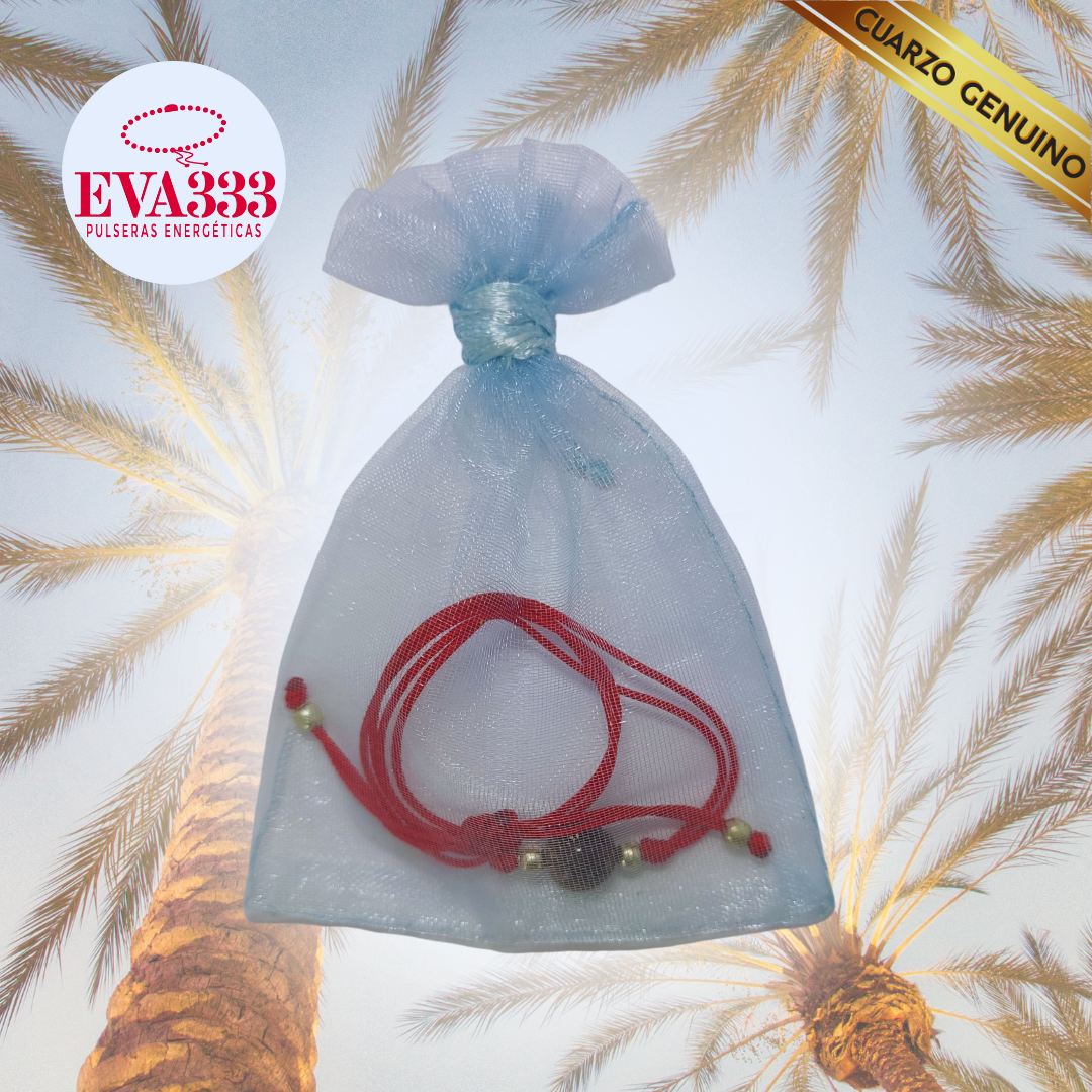 Pulsera Hilo Rojo Liso 1 Cuarzo Ojo de Tigre