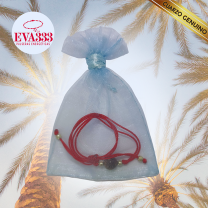 Pulsera Hilo Rojo Liso 1 Cuarzo Ojo de Tigre