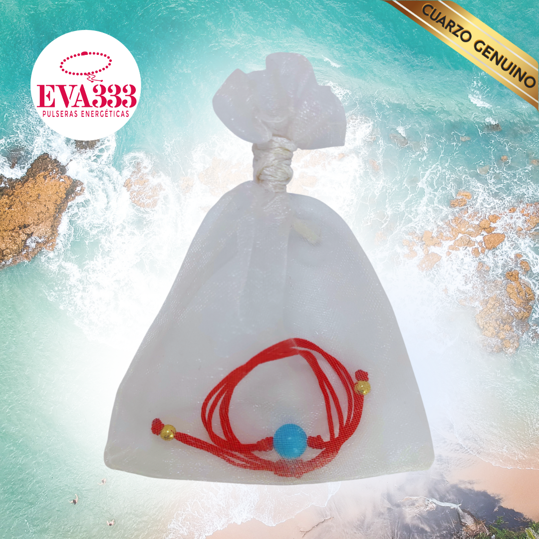 Pulsera Hilo Rojo Liso 1 Cuarzo Turquesa