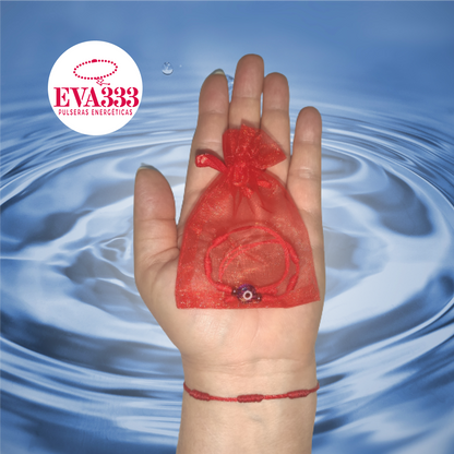 Pulsera Ojo Turco Azul con Hilo Rojo 7 Nudos