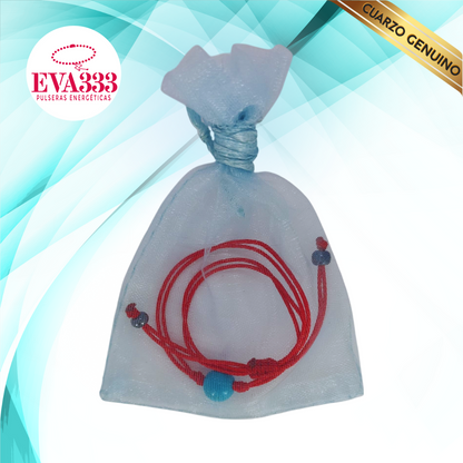 Pulsera Hilo Rojo Liso 1 Cuarzo Turquesa